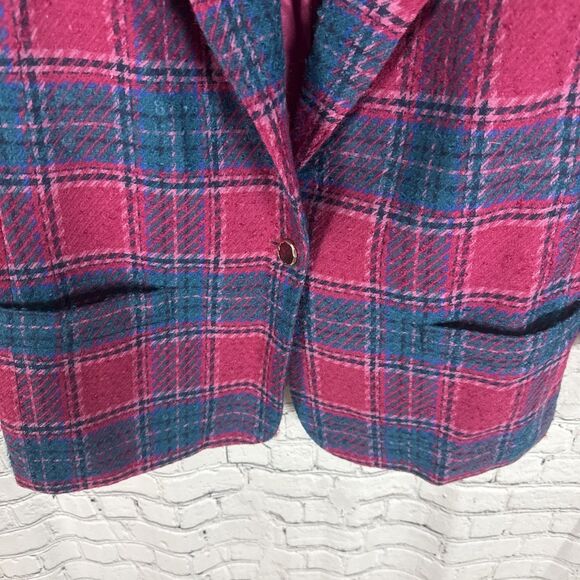 Pendleton Blazer Jacket Virgin Wool Multi Tartan Plaid Size 16W Academia VTG Y2K - Picture 7 of 10